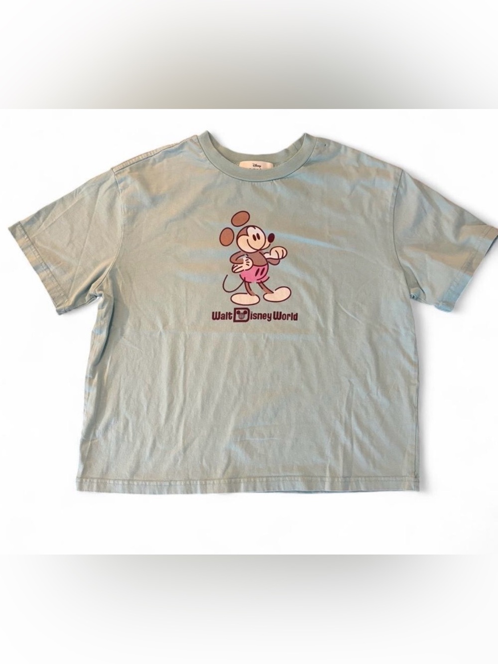 Disney Mickey Mouse Unisex light blue boxy tee- Men’s M/ Women’s L